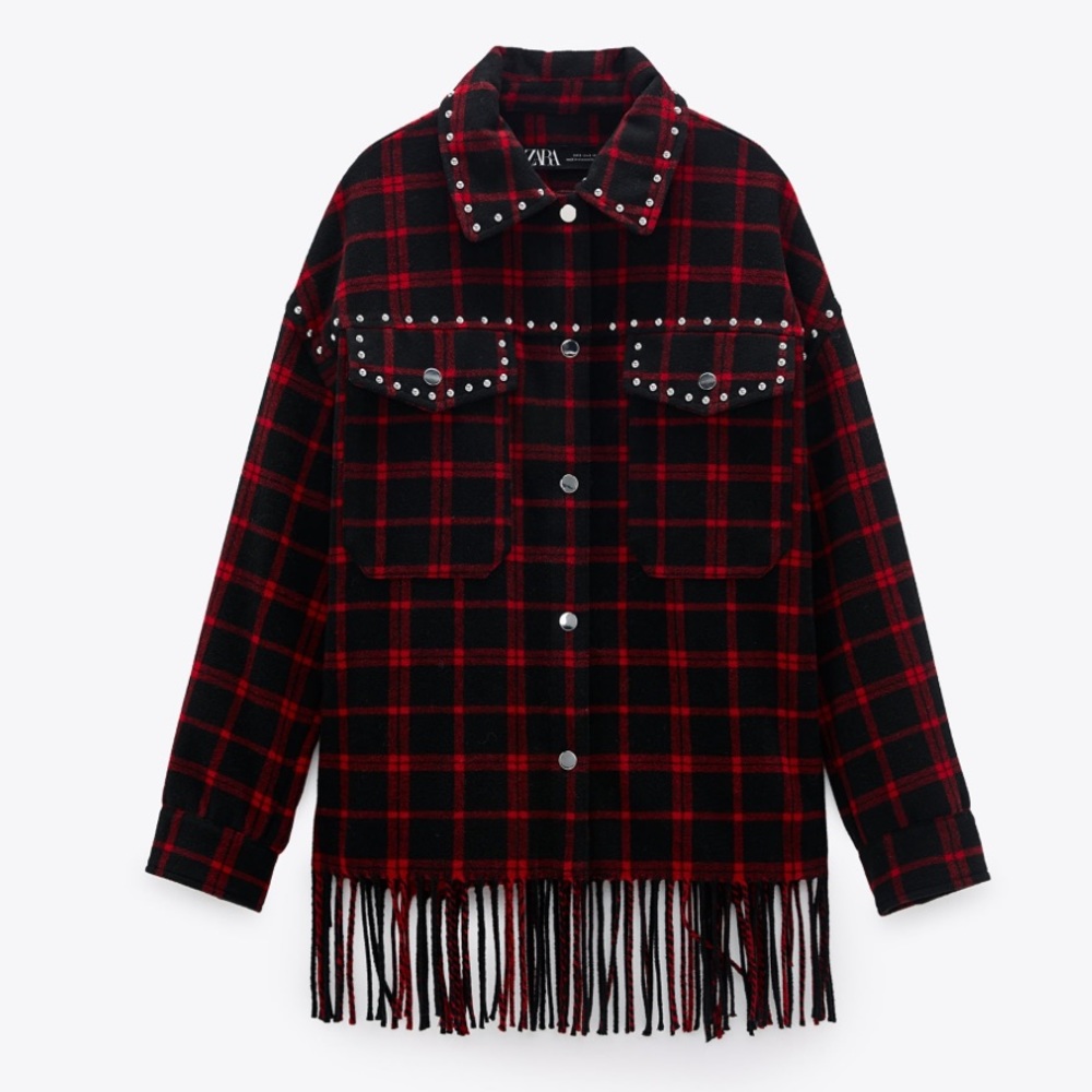 Zara studded fringed jacket